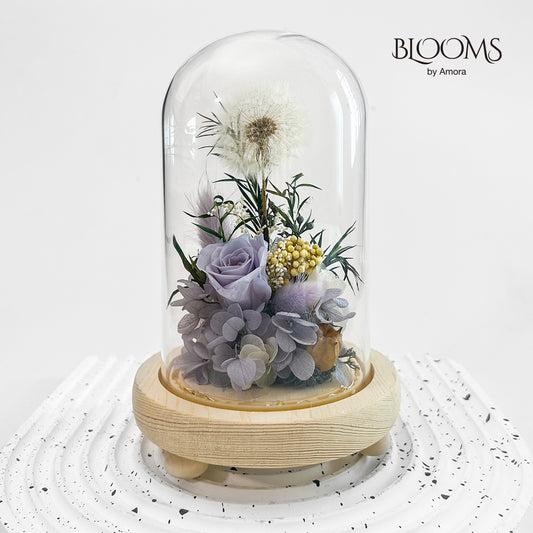 Blooms by Amora Night Light Wooden Dome A (Dandelion)-Wod005ap-9*15cm