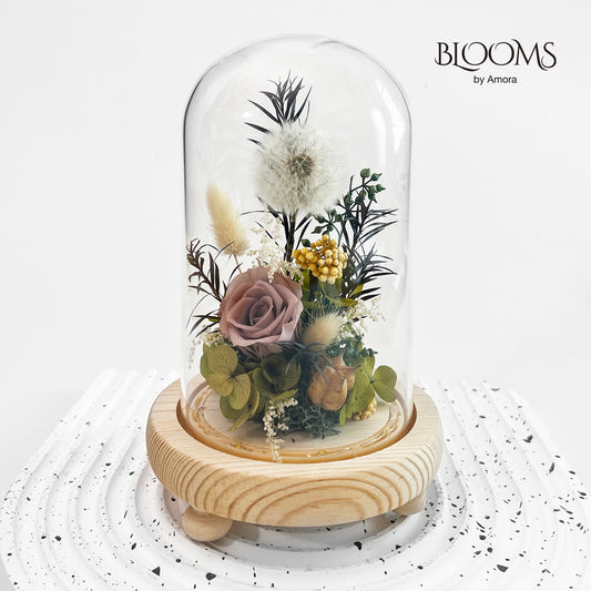 Blooms by Amora Night Light Wooden Dome D (Dandelion)-Wod005dp-9*15cm