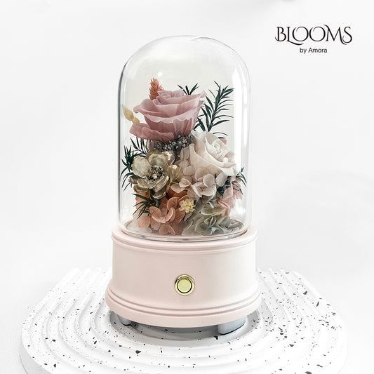 Blooms by Amora Bluetooth Dome B (2Roses&Anemone)-Blt006bp-10*14cm