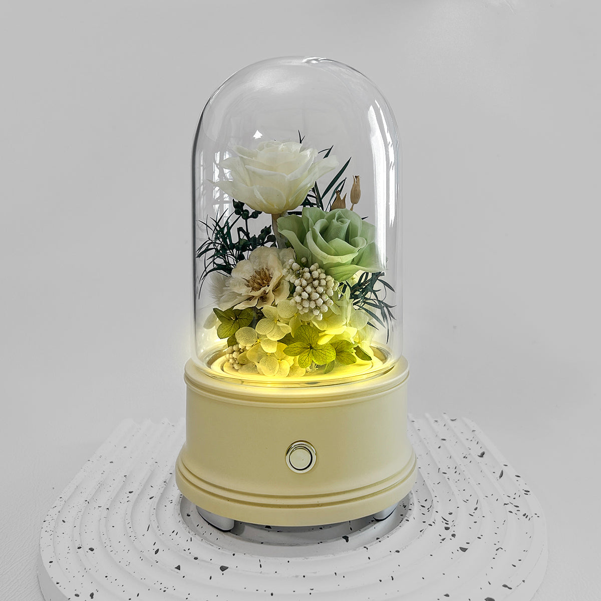 Blooms by Amora Bluetooth Dome C (2Roses&Anemone)-Blt006cp-10*14cm