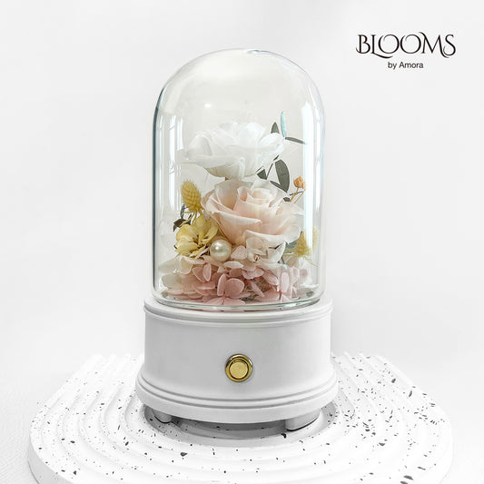 Blooms by Amora Bluetooth Dome D (2Roses&Anemone)-Blt006dp-10*14cm