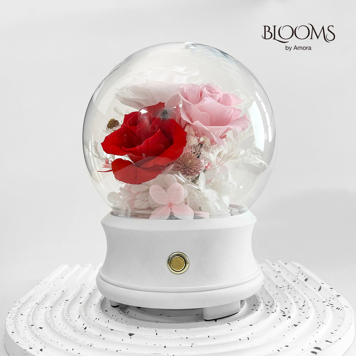 Blooms by Amora Bluetooth Ball D (3Roses)-Blt013dp-D13cm