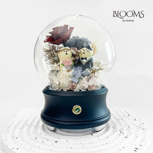 Blooms by Amora Bluetooth Ball W (Roses with Lover Cats)-Blt013wp-D13cm